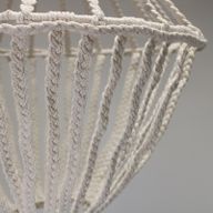 Stor Hängande Lampskärm i Makramé - Naturlig