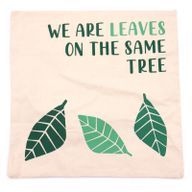 Kuddfodral med Tryck i Bomull - We are Leaves - Gul, Blå och Naturlig