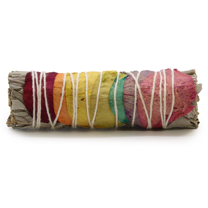 Smudge Stick - 7 Chakra Rosenblad Salvia 10cm (Chakra)