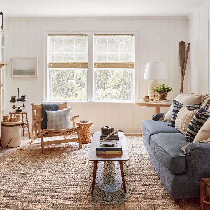 Oval Matta av Sjögräs - Vit & Beige - Klassisk - 60x120cm
