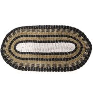 Oval Matta av Sjögräs - Svart, Vit & Beige - Klassisk - 60x120cm