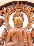 Buddha & Lotus Träpanel - 40cm