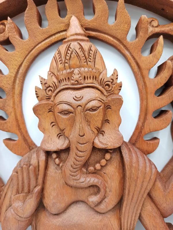 Ganesh Träpanel - 40cm