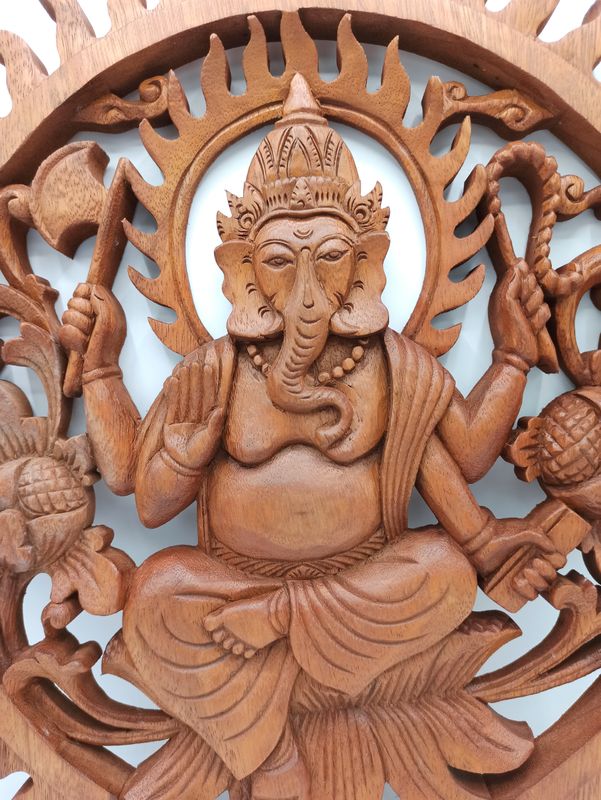 Ganesh Träpanel - 40cm