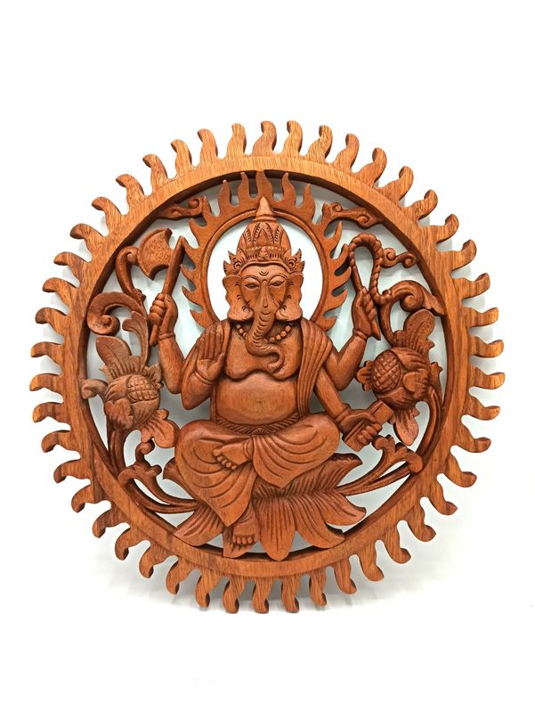 Ganesh Träpanel - 40cm