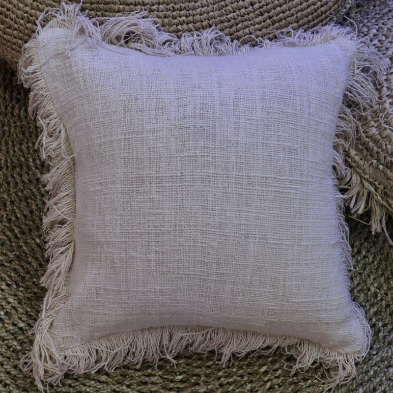 Kuddfodral i Linne 45x45cm med Fransar