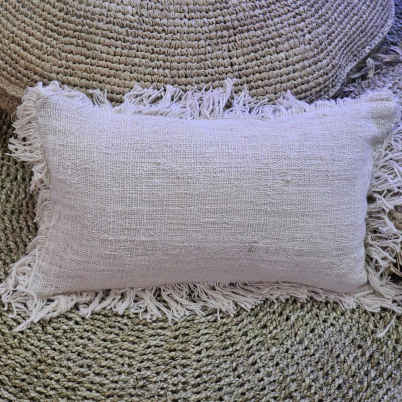 Kuddfodral i Linne 30x50cm med Fransar