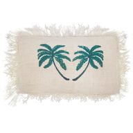 Kuddfodral i Linne 30x50cm Palmträd med Fransar