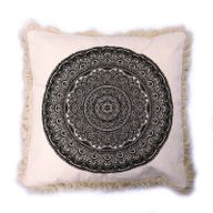 Traditionella Mandala Kuddfodral - 45x45cm - Svart