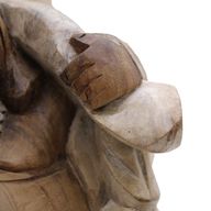 Handsnidad Buddhastaty - 30cm Ta med Ved - Vitkalkat
