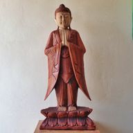 Handsnidad Buddhastaty - 100cm Välkomnande