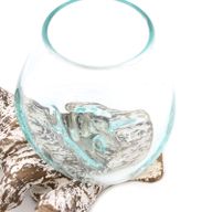 Smält Glas på Vitkalkat Trä - Liten Skål