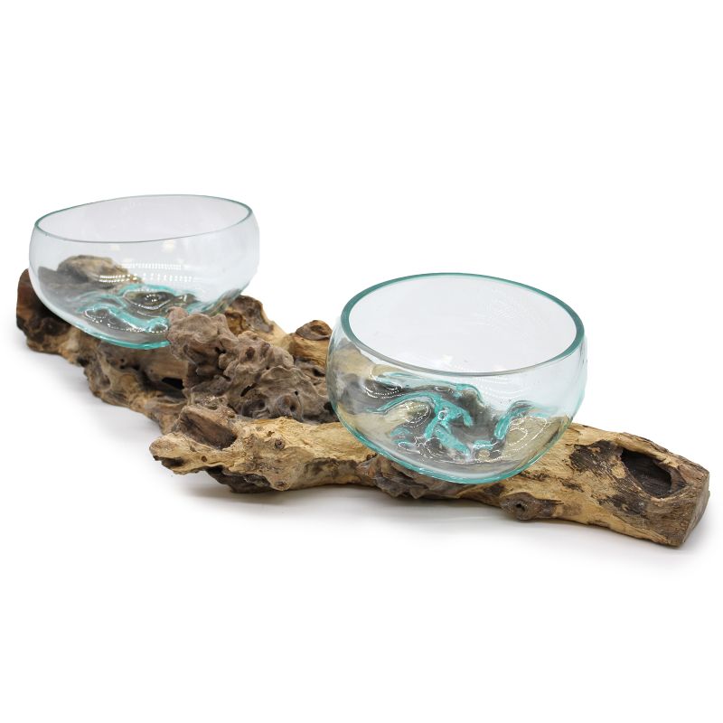 Smält Glas på Extra Stor Dubbelställ - 70cm