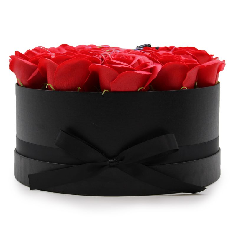 Gåvoset med Tvålblommor - 14 Röda Rosor - Rund