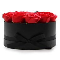 Gåvoset med Tvålblommor - 14 Röda Rosor - Rund
