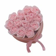 Gåvoset med Tvålblommor - 13 Rosa Rosor - Hjärta