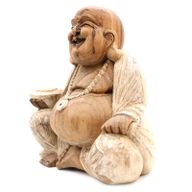 Handsnidad Buddhastaty - 40cm Glad - Vitkalkat