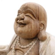 Handsnidad Buddhastaty - 50cm Glad - Vitkalkat