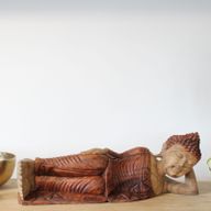Handsnidad Buddhastaty - 50cm - Sovande
