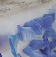 Vindspel av Återvunnet Glas - Blå