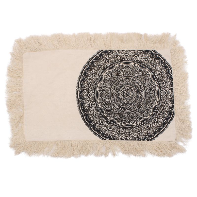 Traditionella Mandala Kuddfodral - 30x50cm - Svart