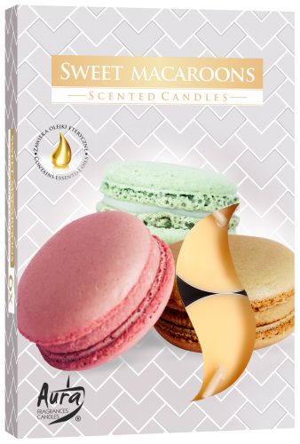 Set med 6 Doftande Värmeljus - Söta Macaroons