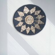 Set med 3 Skålformade Väggdekorationer av Sjögräs - Svart