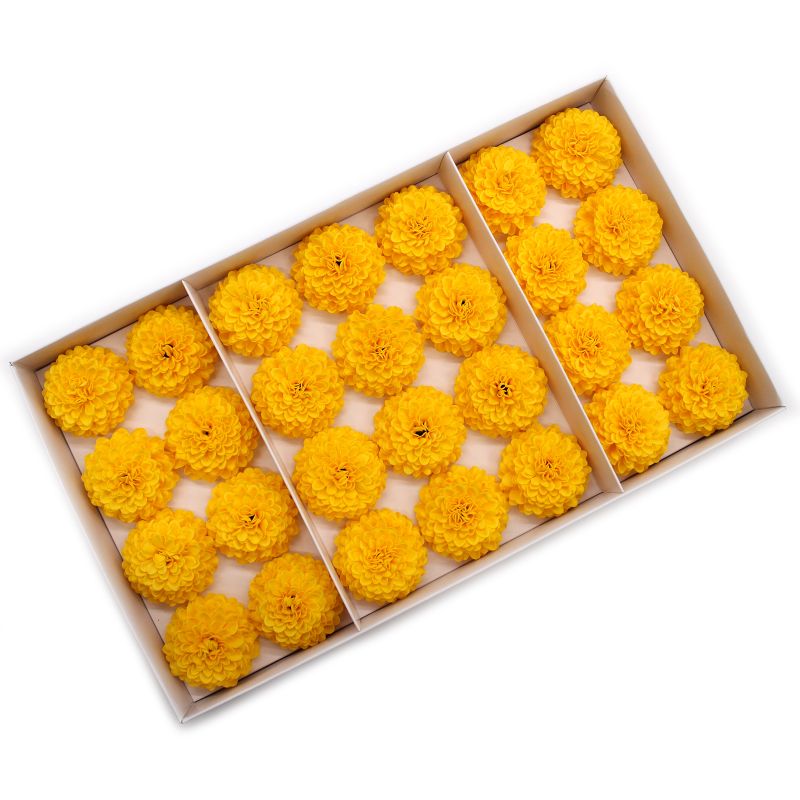Tvålblommor till Hantverk - Liten Krysantemum - Gul