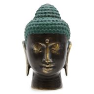 Stor Antik Buddhahuvud i Mässing
