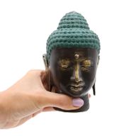Stor Antik Buddhahuvud i Mässing