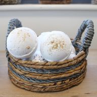 Korgar i Bananblad & Abu-abu Raffia - Set om 2