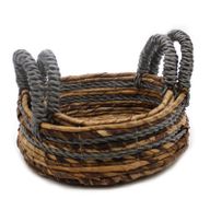 Korgar i Bananblad & Abu-abu Raffia - Set om 2