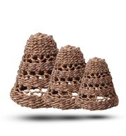 Set med 3 Storlekar - Naturliga Lampskärmar av Bananblad
