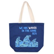 Bomullspåse med Tryck - We are Waves - Grå, Blå och Naturlig