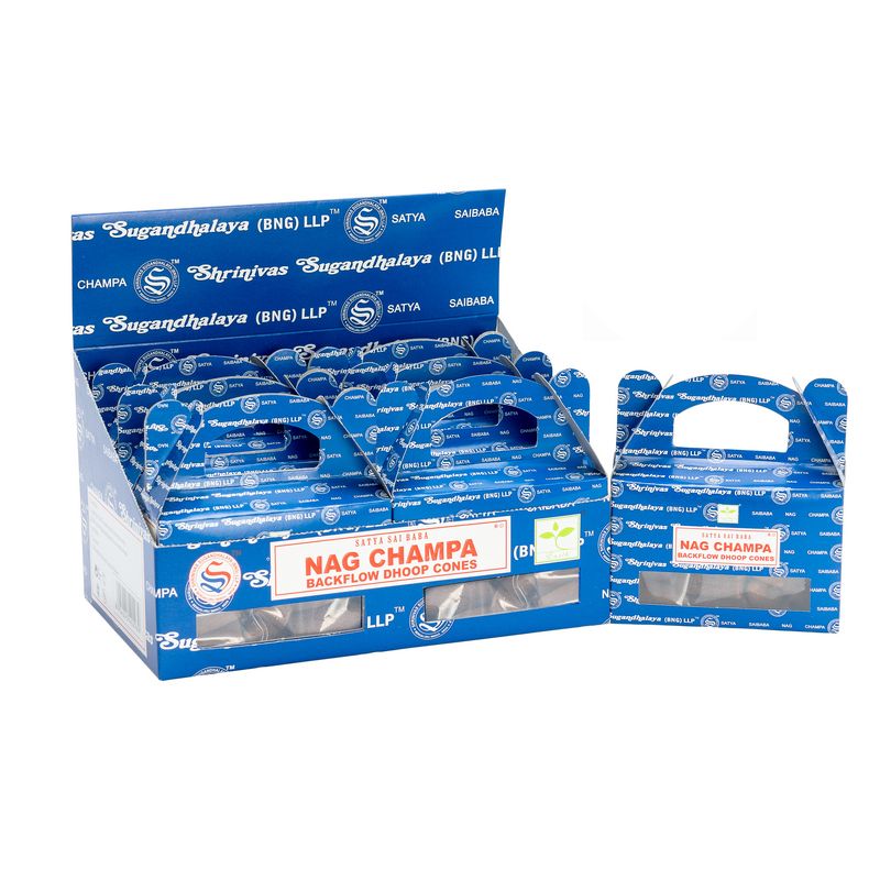 Satya Tillbakaflöde Dhoop Rökelsekoner (24 st) - Nagchampa