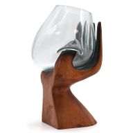 Snidad Hand med Smält Glasskål