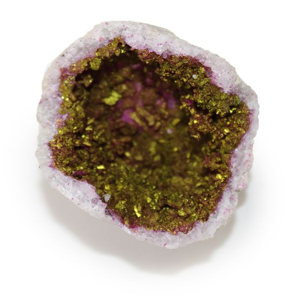 Färgade Kalcitgeoder - Naturlig Sten - Rosa & Guld