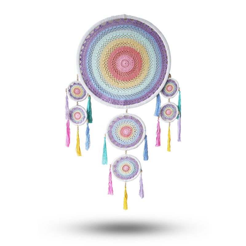 Stor Drömfångare (55cm) - Pastell Regnbåge