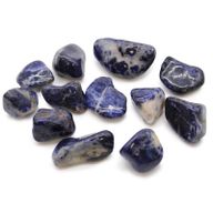 Mellanstora Afrikanska Tumlade Stenar - Sodalit - Ren Blå