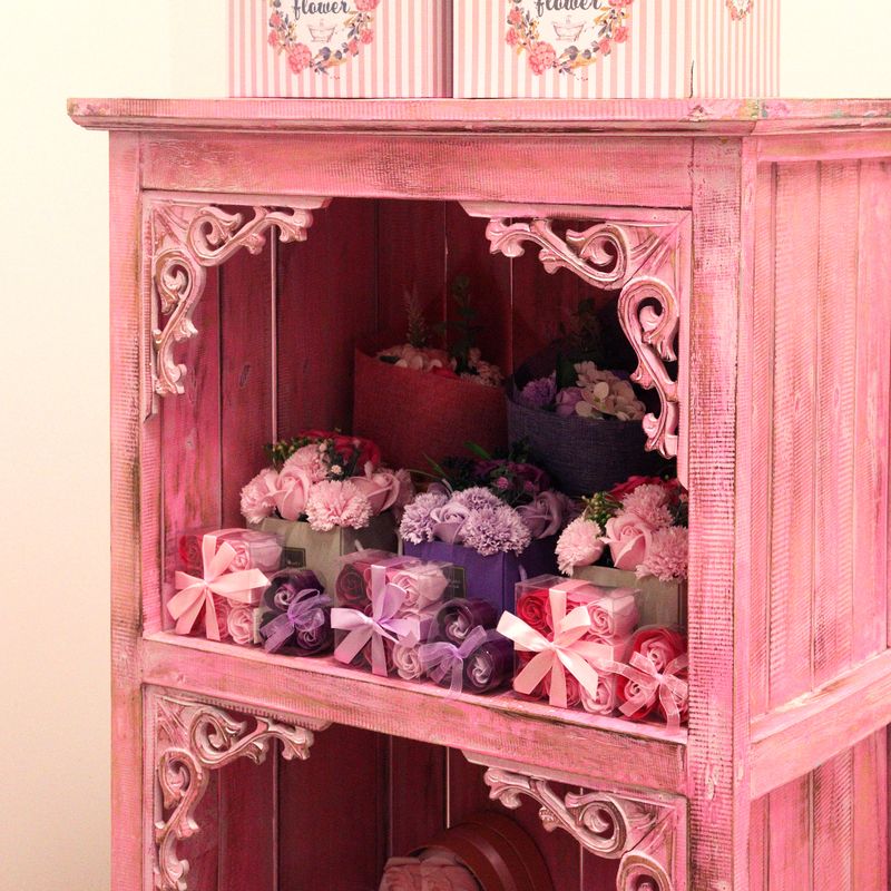 Albasia Badrumsskåp - Rosa-tvättat
