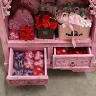 Albasia Badrumsskåp - Rosa-tvättat