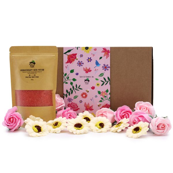 Wild Hare Set med Badsalt & Tvålblommor - Passion