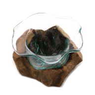 Smält Glas på Trä - Fancy Skål