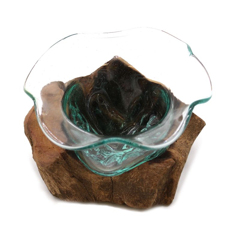 Smält Glas på Trä - Fancy Skål