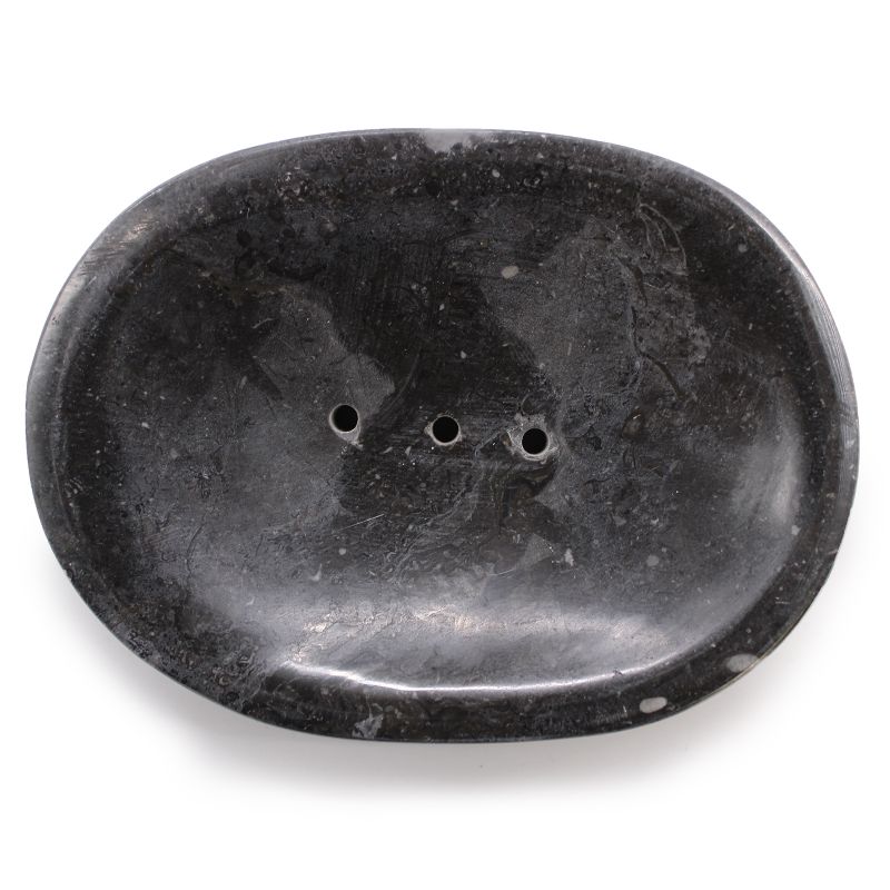 Klassisk Oval Svart Tvålfat av Marmor