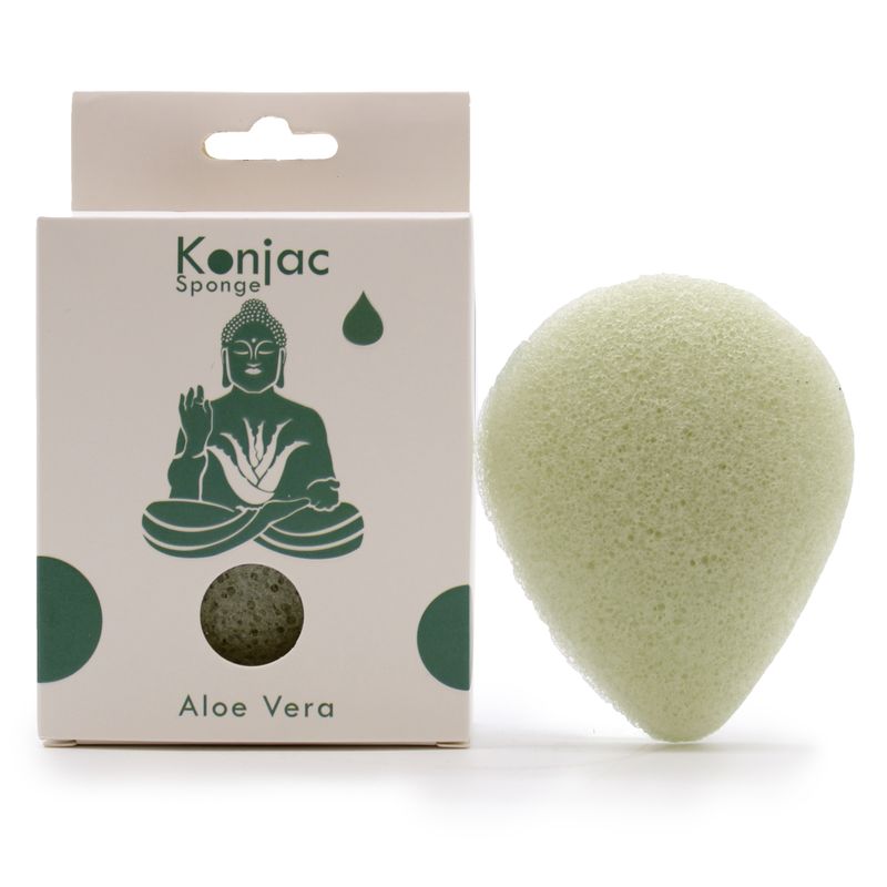 Tårformad Konjac Svamp - Aloe Vera - Helande