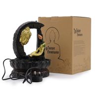 Bordsfontän - 30cm - Gyllene Buddha & Lotus