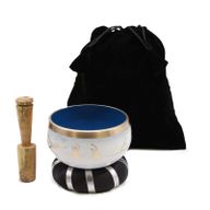 Klangskålsset Vit & Blå - Yogarörelser 10.7cm