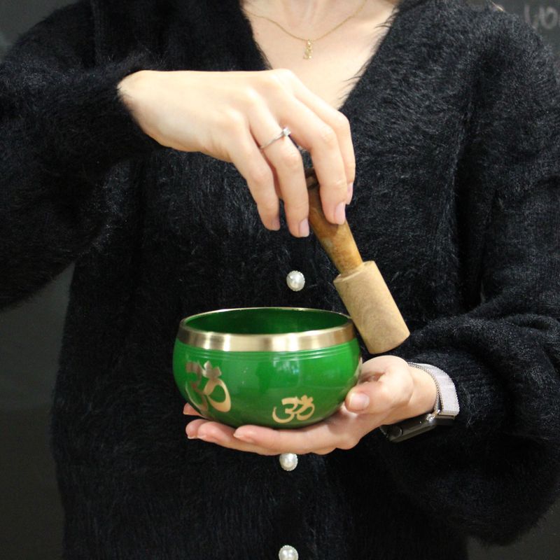 Klangskålsset Vit & Blå - Yogarörelser 10.7cm