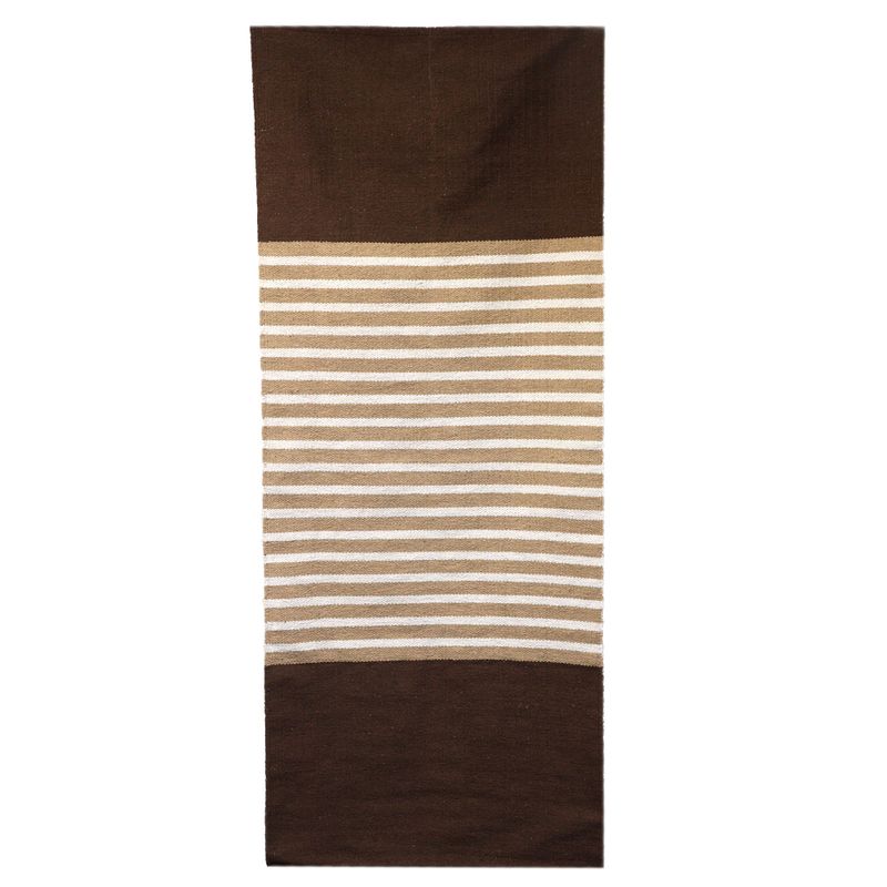 Indisk Bomullsmatta - 70x170cm - Mörkbrun / Beige